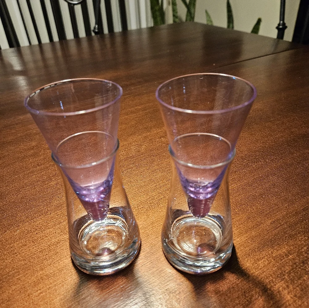 Lavender Shooters Chillers Shot Glass Set Vintage